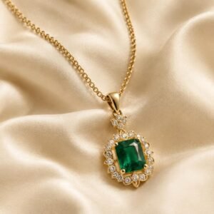 Emerald Halo Necklace