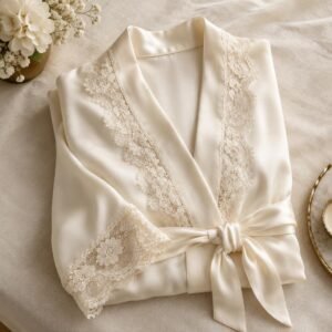 Silk Robe & Lace Set